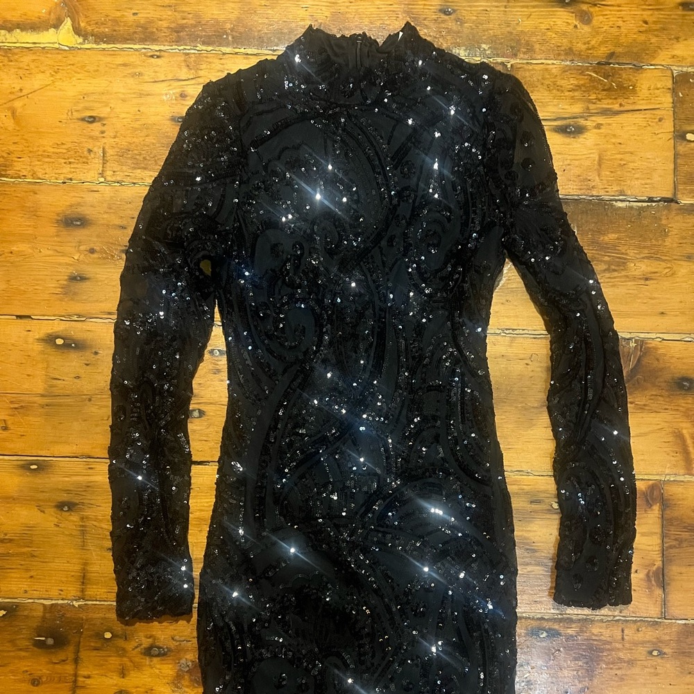 Elegant Black Sequin Dress